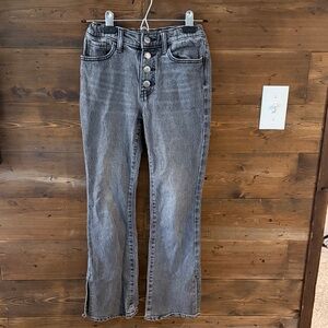 Gray Button-Fly Women's Jeans